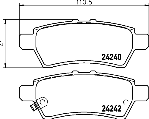 8DB355012081 HELLA Колодки гальмівні задні, дискові
