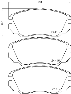 8DB355013051 HELLA Передні гальмівні колодки