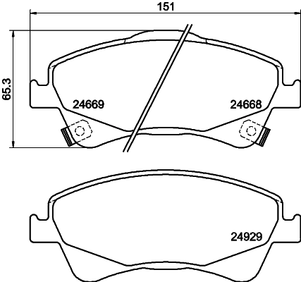 8DB355014881 HELLA Передні гальмівні колодки