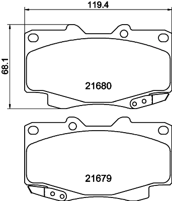 8DB355020811 HELLA Передні гальмівні колодки