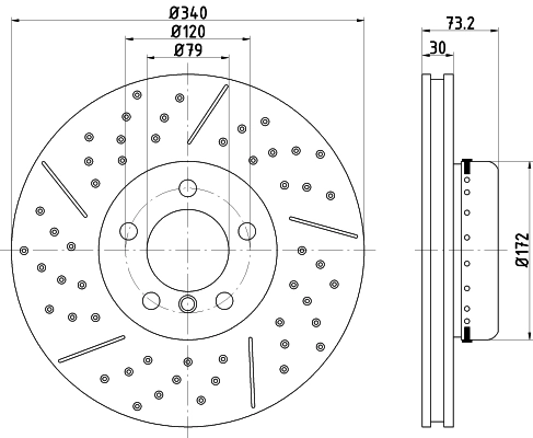 Диск гальмівний передній HELLA 8DD355120821