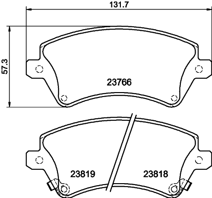 Купити 8DB355017241 HELLA Колодки гальмівні передні, дискові