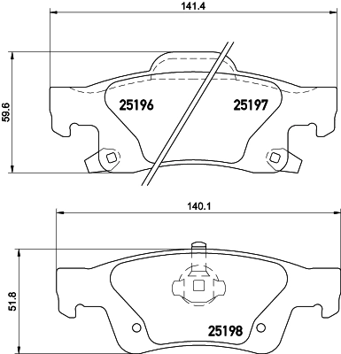 8DB355020351 HELLA Колодки гальмівні задні, дискові