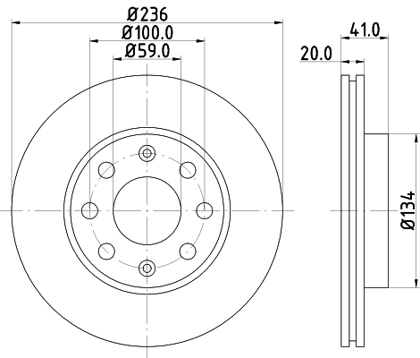 8DD355111341 HELLA Гальмо дискове переднє