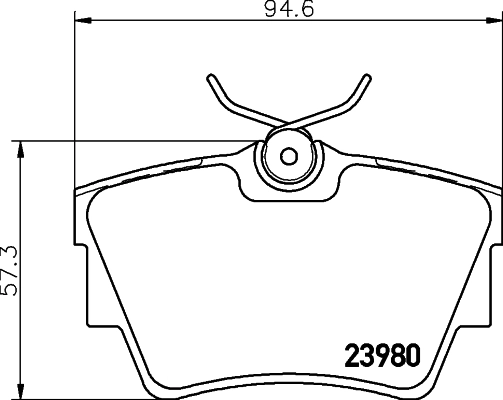 8DB355010761 HELLA Колодки гальмівні задні, дискові