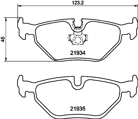 8DB355008761 HELLA Колодки гальмівні задні, дискові