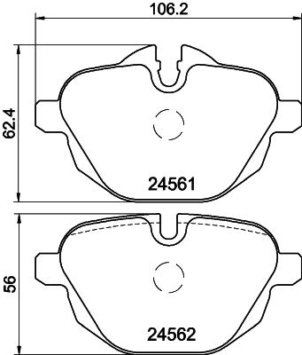 8DB355013921 HELLA Колодки гальмівні задні, дискові