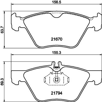 8DB355007861 HELLA Передні гальмівні колодки