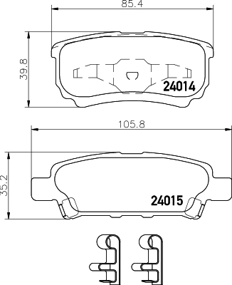 8DB355010811 HELLA Колодки гальмівні задні, дискові