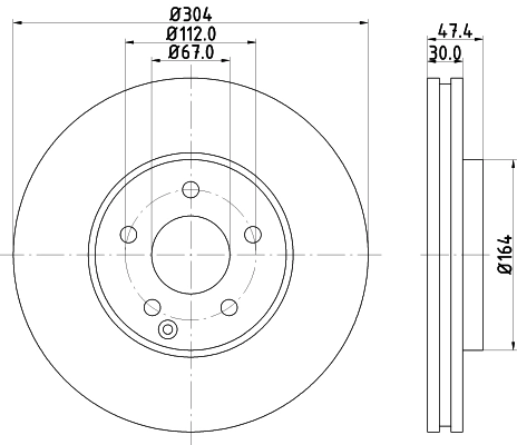 8DD355128641 HELLA Гальмо дискове переднє
