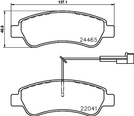 8DB355021901 HELLA Колодки гальмівні задні, дискові