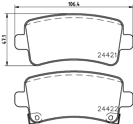 8DB355012991 HELLA Колодки гальмівні задні, дискові