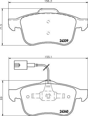 8DB355006901 HELLA Передні гальмівні колодки