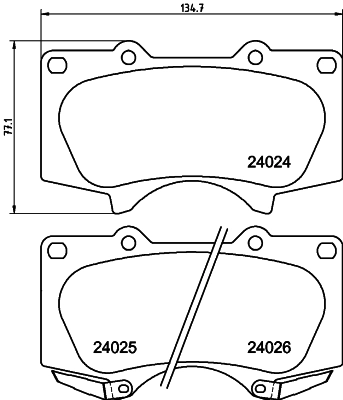 8DB355010491 HELLA Передні гальмівні колодки