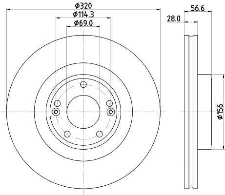 8DD355122461 HELLA Гальмо дискове переднє