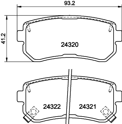 8DB355006961 HELLA Колодки гальмівні задні, дискові