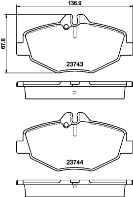 8DB355018731 HELLA Передні гальмівні колодки
