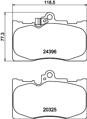 8DB355012121 HELLA Передні гальмівні колодки