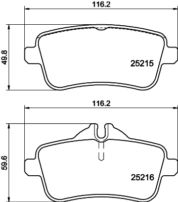 8DB355019741 HELLA Колодки гальмівні задні, дискові