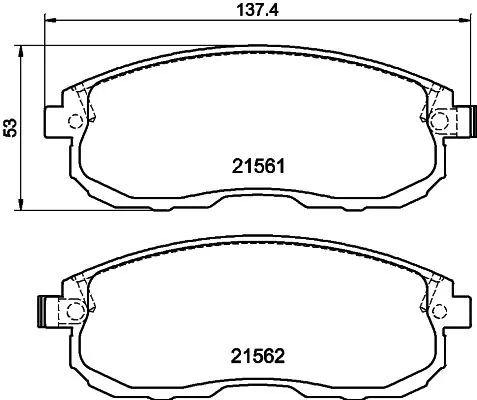 8DB355013991 HELLA Передні гальмівні колодки
