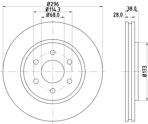 8DD355129561 HELLA Гальмо дискове переднє