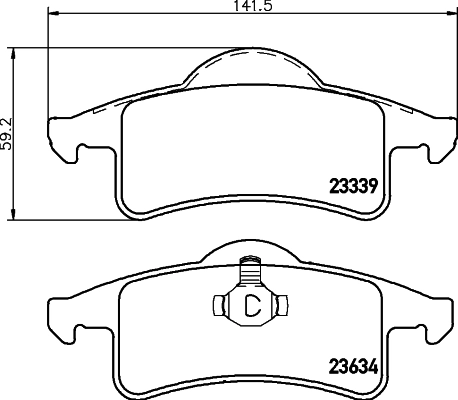 8DB355009891 HELLA Колодки гальмівні задні, дискові