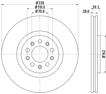 8DD355116651 HELLA Гальмо дискове переднє