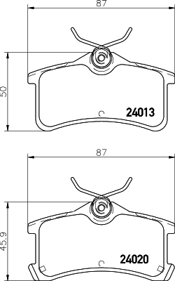 8DB355011511 HELLA Колодки гальмівні задні, дискові