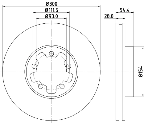 8DD355113281 HELLA Гальмо дискове переднє