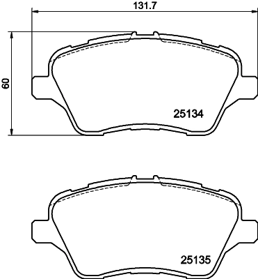 8DB355020621 HELLA Передні гальмівні колодки