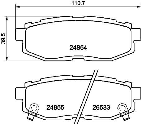 8DB355014341 HELLA Колодки гальмівні задні, дискові
