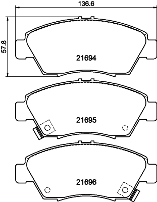 8DB355016461 HELLA Передні гальмівні колодки