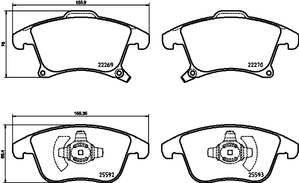 Купити 8DB355025201 HELLA Колодки гальмівні передні, дискові