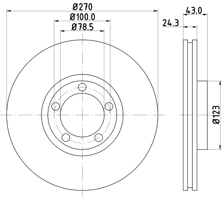 8DD355105641 HELLA Гальмо дискове переднє