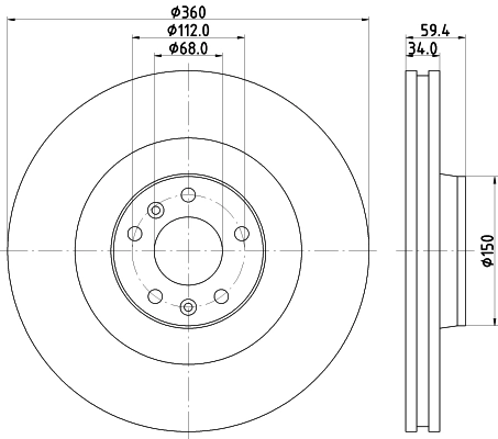 8DD355128091 HELLA Гальмо дискове переднє