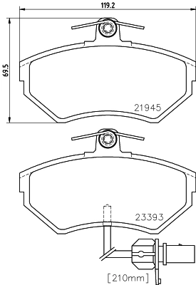 8DB355018451 HELLA Передні гальмівні колодки