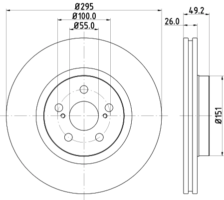 8DD355111651 HELLA Гальмо дискове переднє