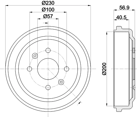 8DT355300961 HELLA Барабан гальмівний задній