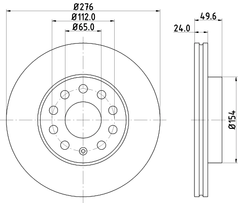 8DD355122721 HELLA Гальмо дискове переднє