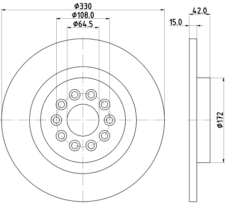 8DD355116711 HELLA Гальмо дискове переднє