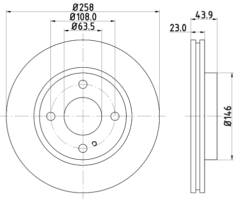 8DD355128911 HELLA Гальмо дискове переднє