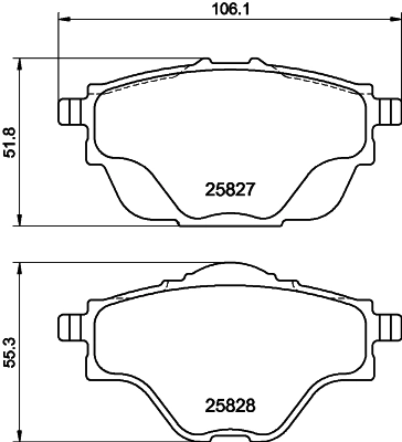 8DB355021001 HELLA Колодки гальмівні задні, дискові