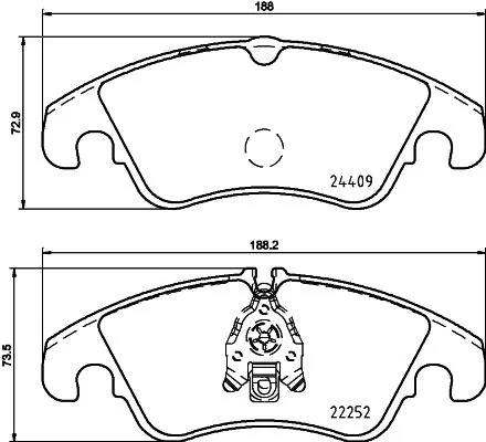 8DB355023221 HELLA Передні гальмівні колодки