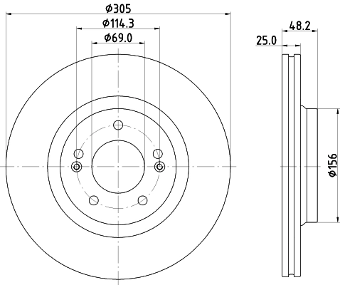 8DD355134391 HELLA Гальмо дискове переднє