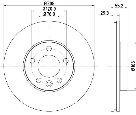 8DD355109661 HELLA Гальмо дискове переднє