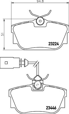8DB355018591 HELLA Колодки гальмівні задні, дискові