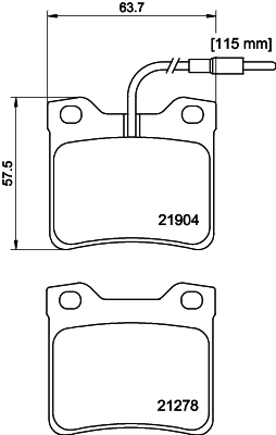 8DB355008171 HELLA Колодки гальмівні задні, дискові