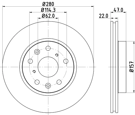 8DD355113631 HELLA Гальмо дискове переднє