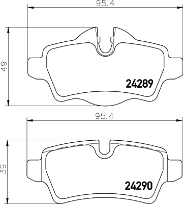 8DB355013661 HELLA Колодки гальмівні задні, дискові