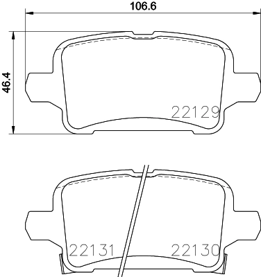 8DB355024911 HELLA Колодки гальмівні задні, дискові